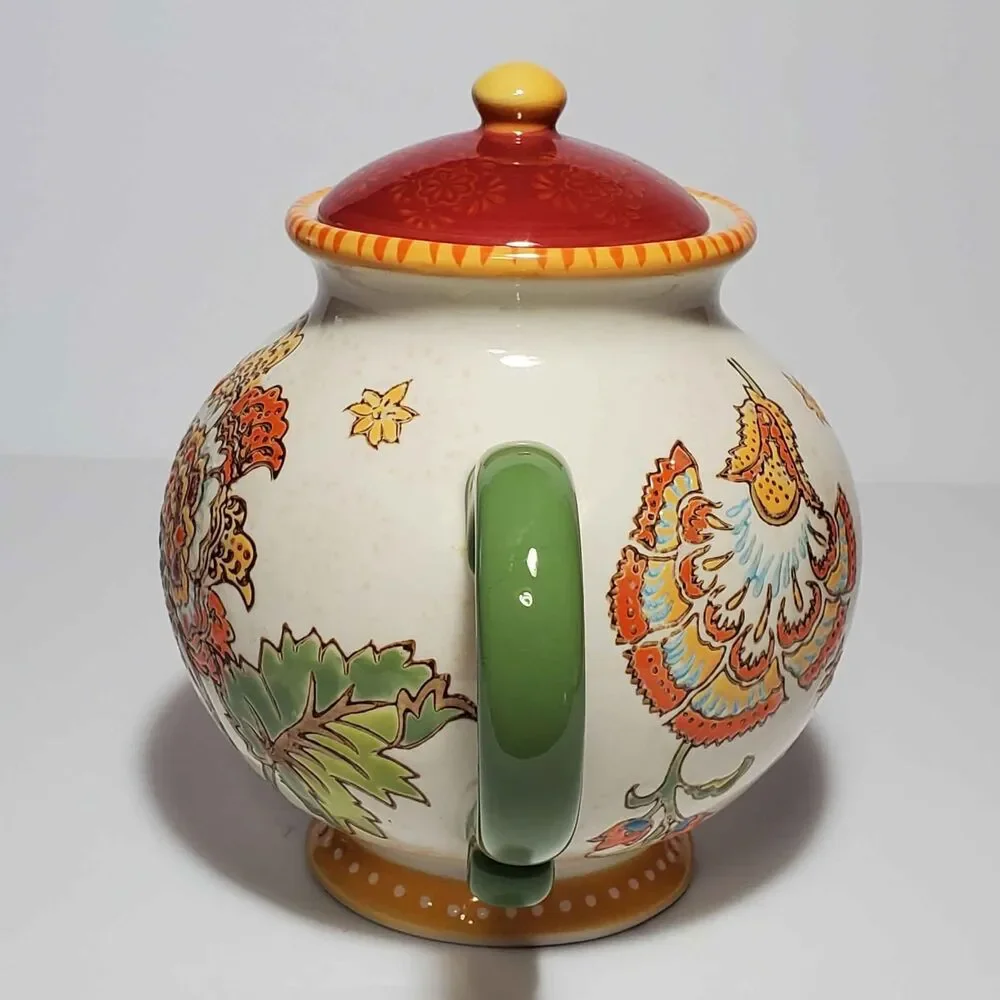 Artistic Accents Teapot Floral Orange